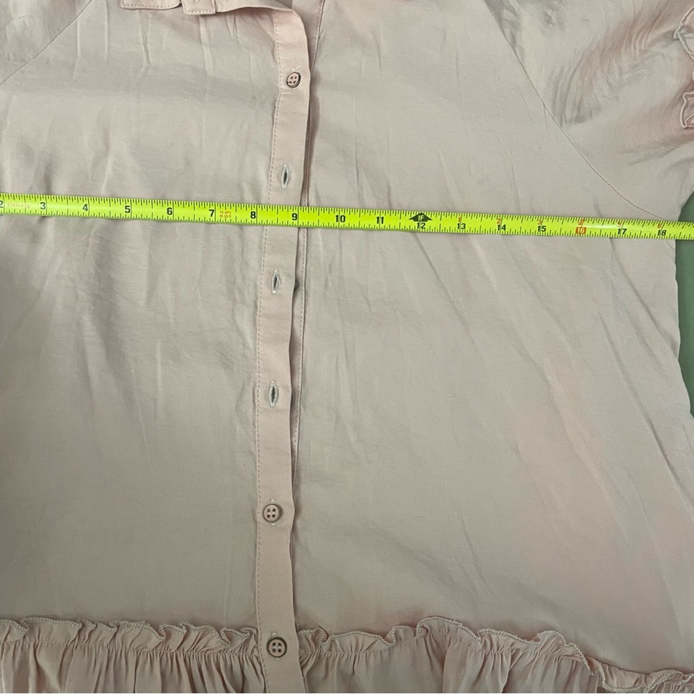 Free people easy street drop waist pink shirt dress button front size XS - Picture 14 of 15